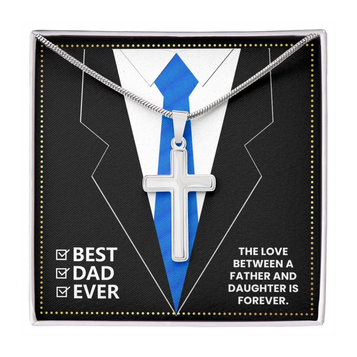 JGF Jewelry Gifts for Family Daddy Cross Necklace I Love My Dad Gifts From Daughter