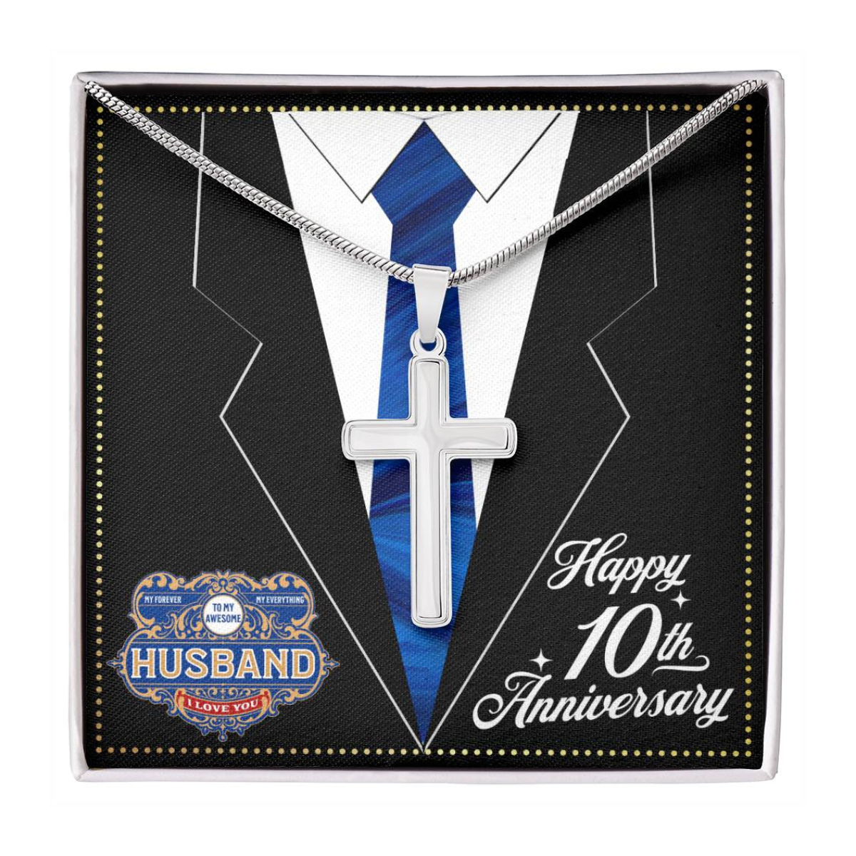 JGF Jewelry Gifts for Family 10 Year 10th Wedding Anniversary For Him Husband