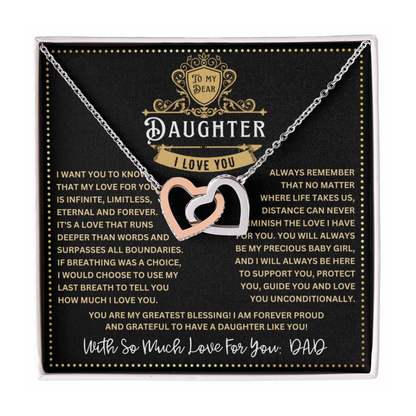JGF Jewelry Gifts for Family My Daughter Is A Doctor Interlocking Hearts Necklace From Dad