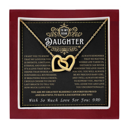 JGF Jewelry Gifts for Family Interlocking Hearts Necklace For Daughter From Dad