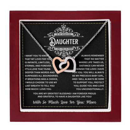 JGF Jewelry Gifts for Family 2 Two Hearts Intertwined Necklace Birthday Gifts For My Young Adult Daughter