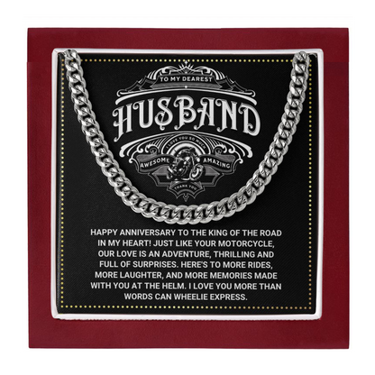 JGF Jewelry Gifts for Family Motorcycle Husband Gifts 50 Cuban Necklace From Wife