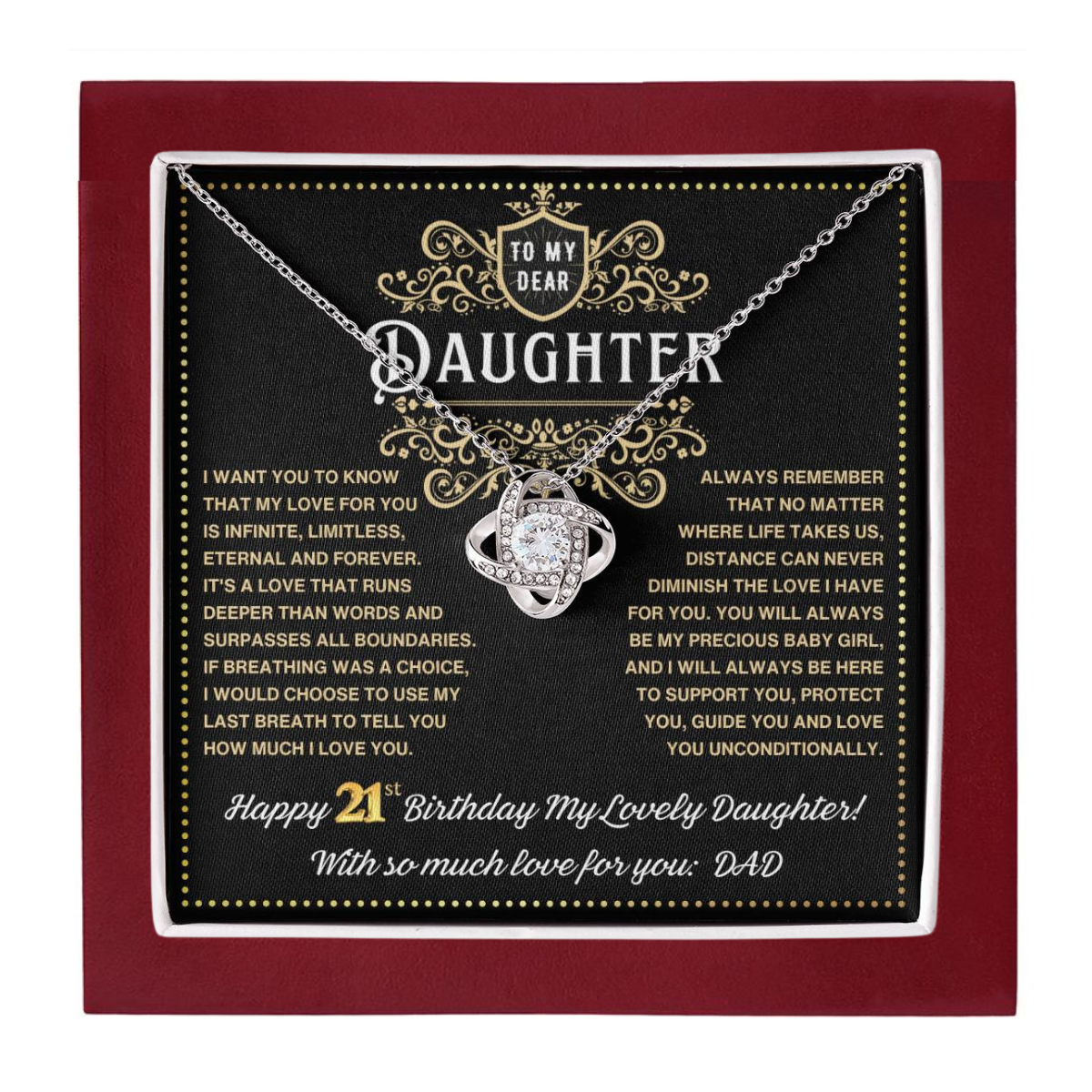 JGF Jewelry Gifts for Family 21 Year Old Daughter Birthday Card From Dad