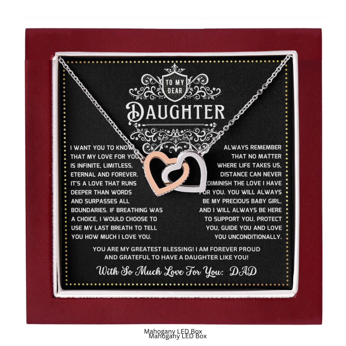 JGF Jewelry Gifts for Family Daughter 18th Birthday Gift From Dad Interlocking Heart Necklace