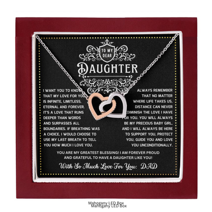 JGF Jewelry Gifts for Family Daughter 18th Birthday Gift From Dad Interlocking Heart Necklace