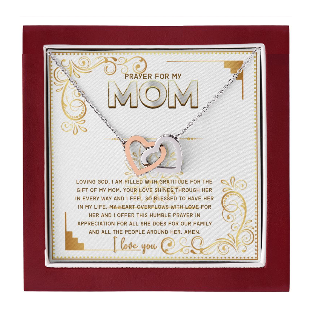 JGF Jewelry Gifts for Family Police Officer Mom Gifts Double Hearts Necklaces For Women