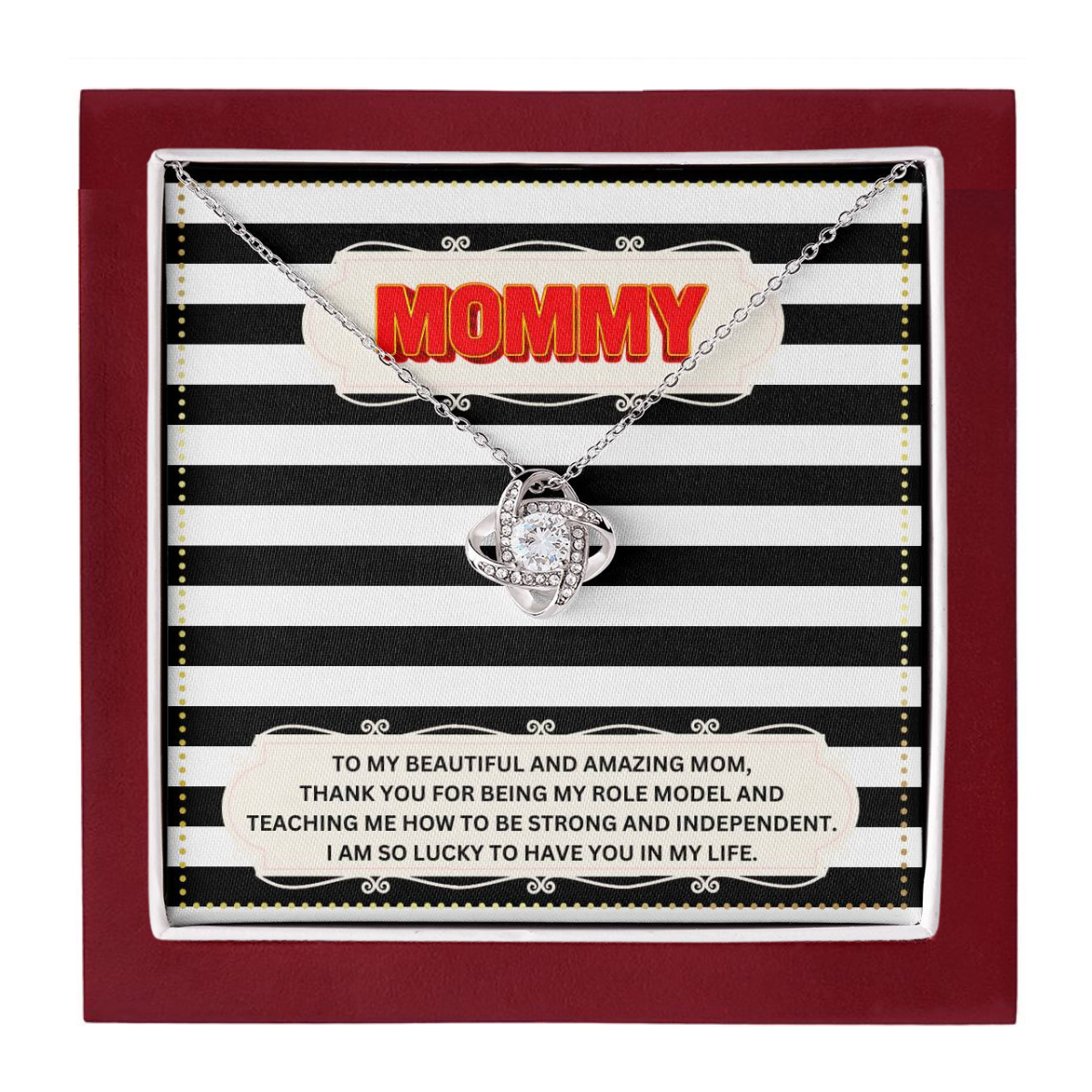 JGF Jewelry Gifts for Family I Love My Mommy Message Card Necklace