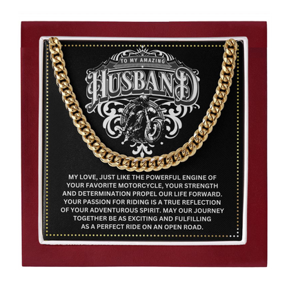 JGF Jewelry Gifts for Family Cuban Chain Necklace Motorbike Rider Gifts For Men
