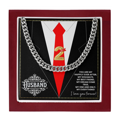 JGF Jewelry Gifts for Family 2nd Second Anniversary For Husband Chain Necklace For Men