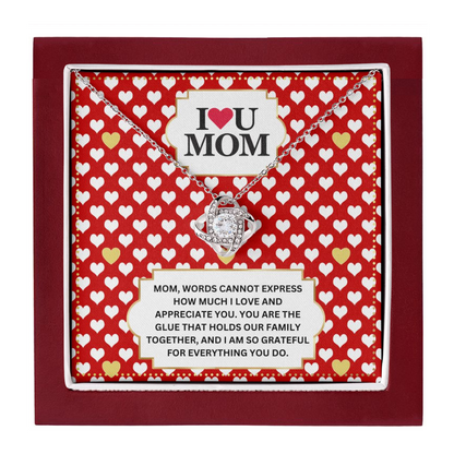 JGF Jewelry Gifts for Family I Love You Mom Message Card Necklace For Mommy