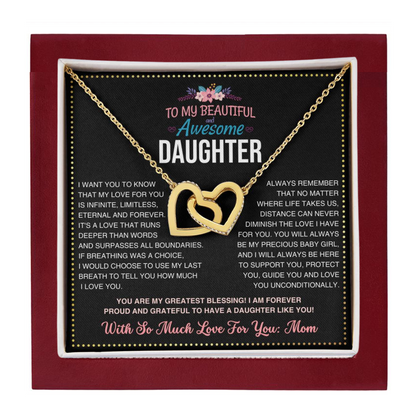 JGF Jewelry Gifts for Family Daughter Necklace From Mom Double Heart Necklaces For Women