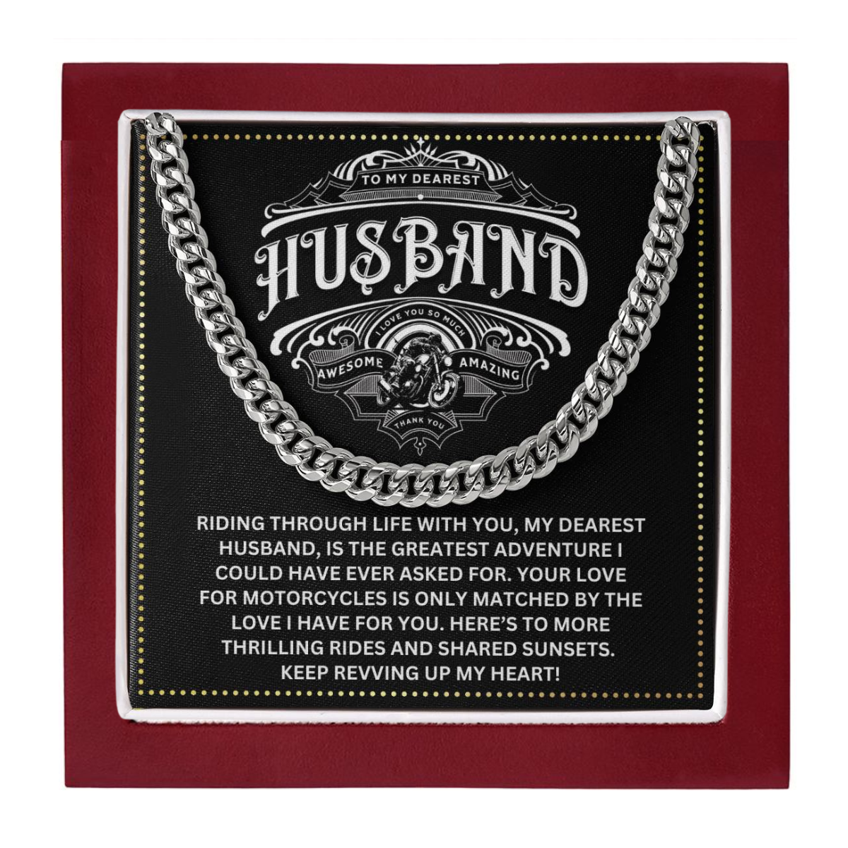 JGF Jewelry Gifts for Family My Husband Rides A Motorcycle Gifts For Him