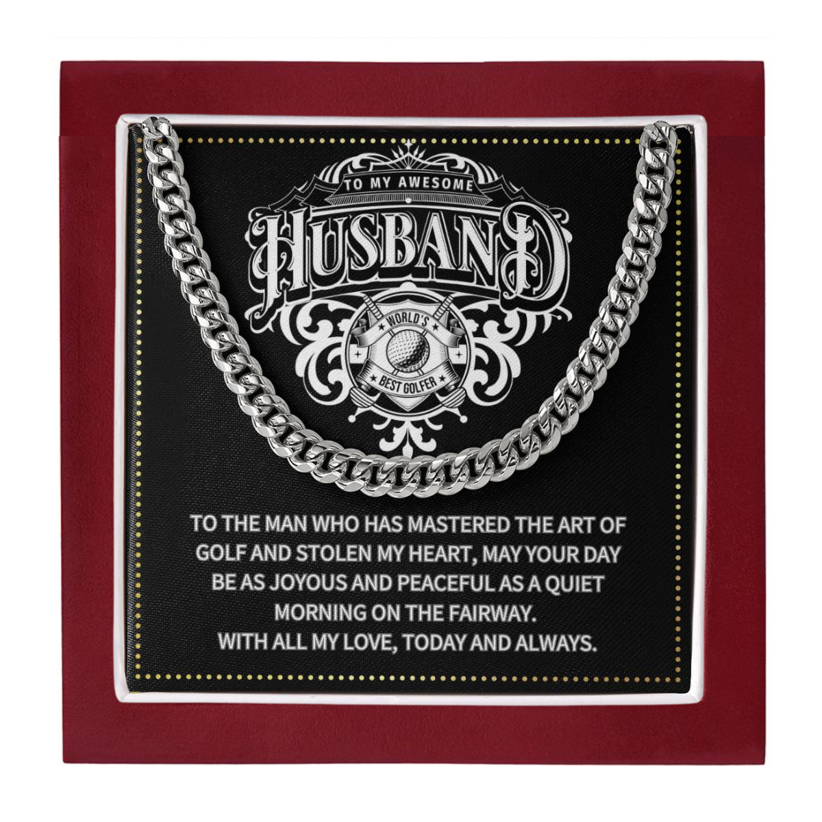 JGF Jewelry Gifts for Family Birthday Gifts For Husband Golf Theme