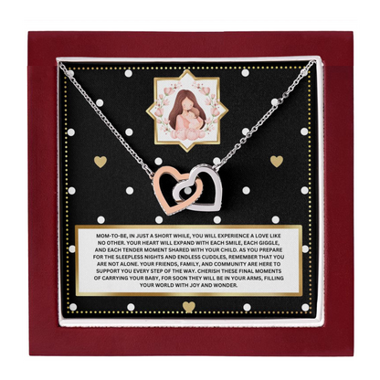 JGF Jewelry Gifts for Family New Mom Gift Basket After Birth Interlocking Heart Necklace