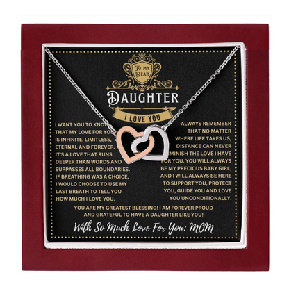 JGF Jewelry Gifts for Family Interlocking Heart Necklace Daughter Gifts From Mom Sterling Silver