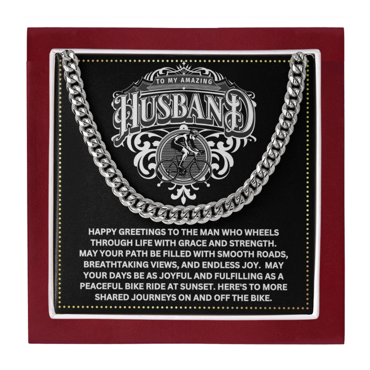 JGF Jewelry Gifts for Family Cyclist Husband Gifts 30 Birthday Cuban Necklace For Men