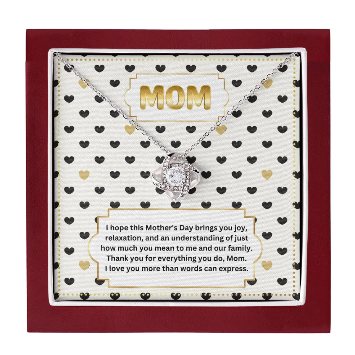 JGF Jewelry Gifts for Family Interlocking Heart Necklace First Mothers Day Gifts For New Mom Jewelry