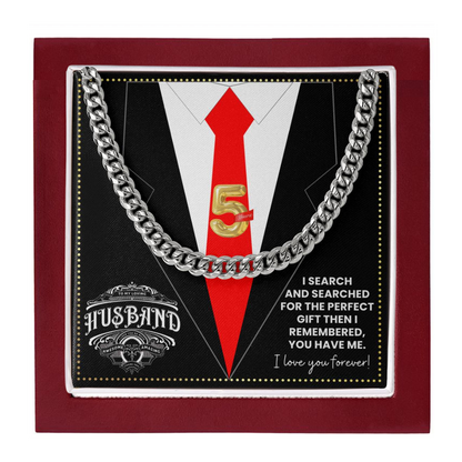 JGF Jewelry Gifts for Family 5th Fifth Anniversary For Husband Chain Necklace For Men