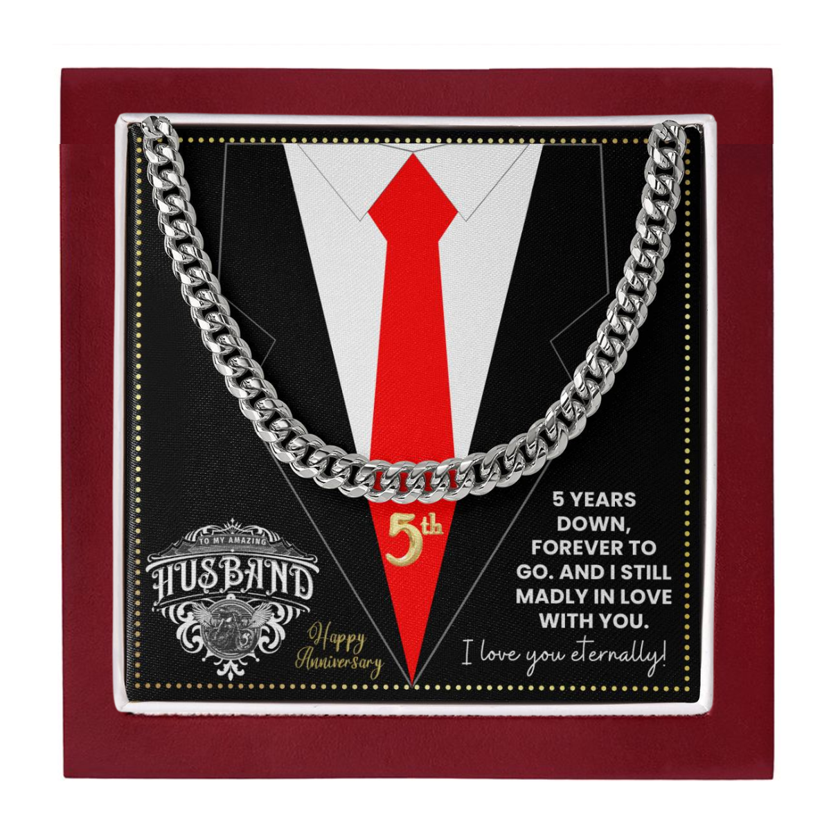 JGF Jewelry Gifts for Family 5th Anniversary For Husband Chain Necklace For Men