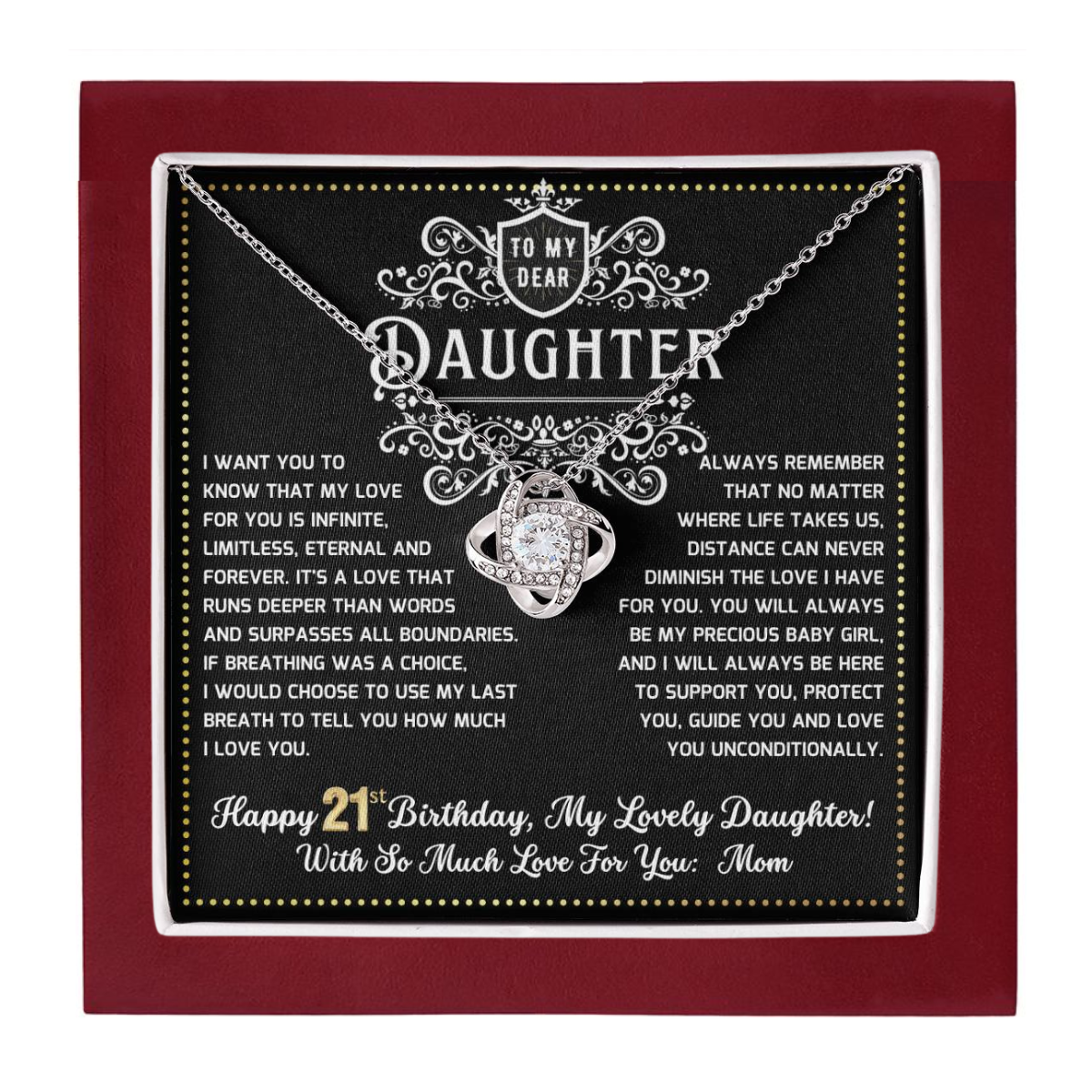 JGF Jewelry Gifts for Family 21 Year Old Daughter Birthday Card From Mom
