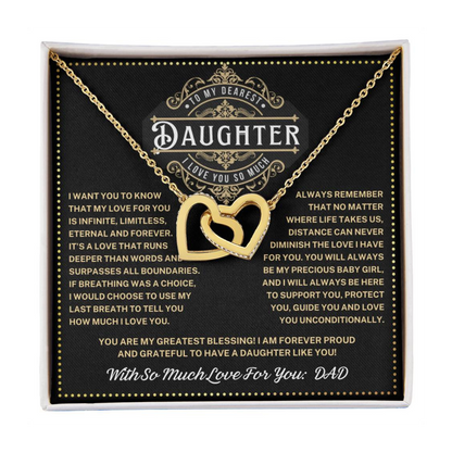JGF Jewelry Gifts for Family High School Graduation Gifts For Daughter From Dad Interlocking Hearts Necklace