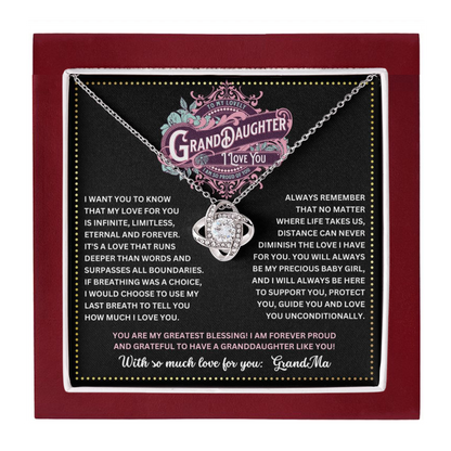 JGF Jewelry Gifts for Family To My Granddaughter Necklace From Grandmother