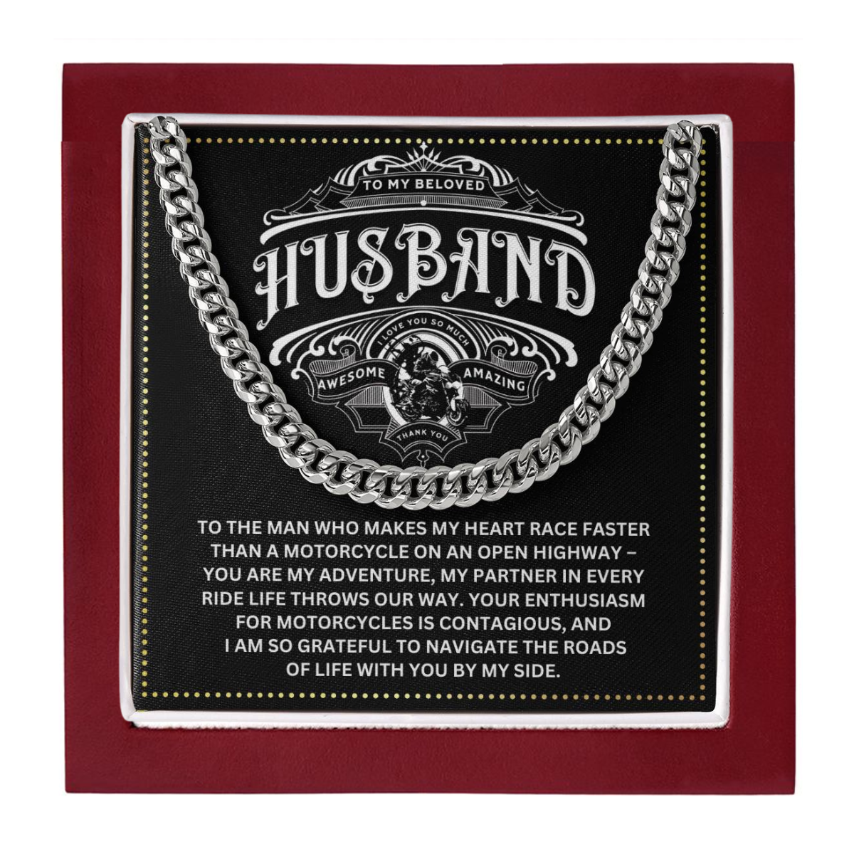 JGF Jewelry Gifts for Family Husband Birthday Gift Motorcycle From Wife