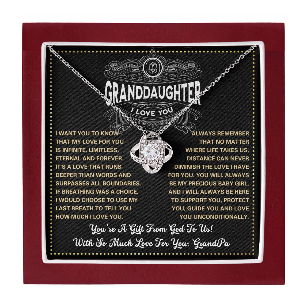 JGF Jewelry Gifts for Family To My Granddaughter Necklace Gifts From GrandPa For Graduation