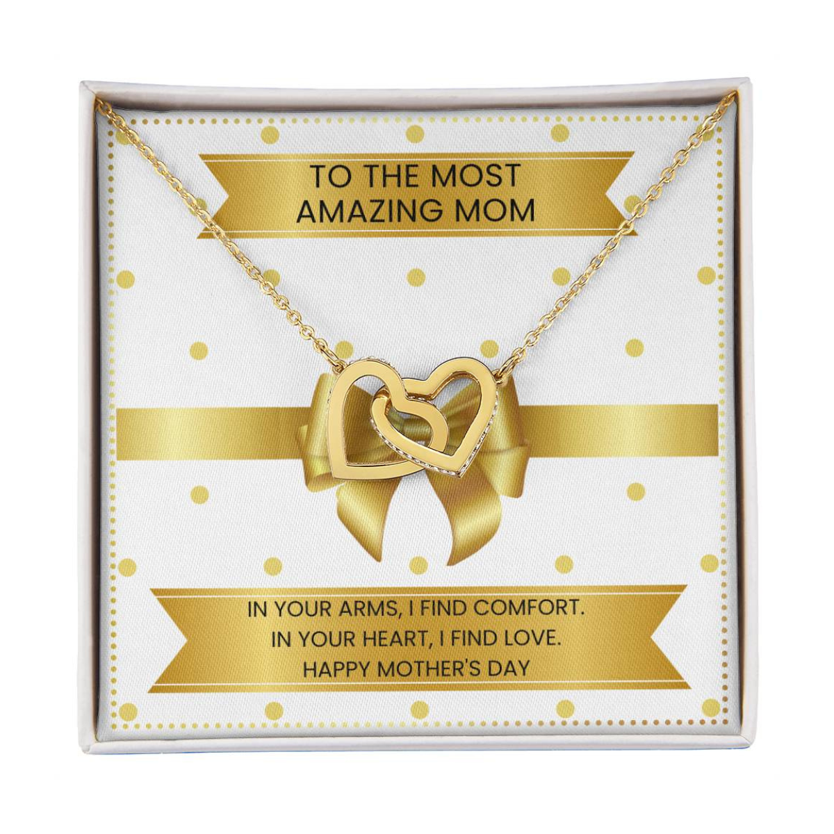 JGF Jewelry Gifts for Family Mom Heart Necklace From Daughter And Son Interlocking Heart Necklace
