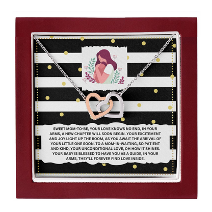 JGF Jewelry Gifts for Family Interlocking Heart Necklace New Mom Gifts After Birth Basket