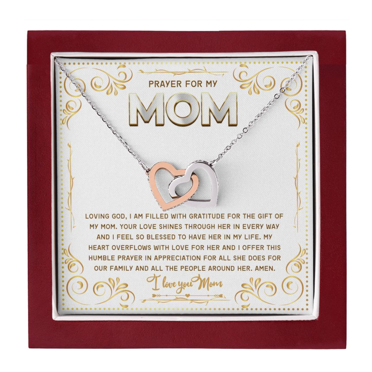 JGF Jewelry Gifts for Family Double Hearts Necklaces For Women