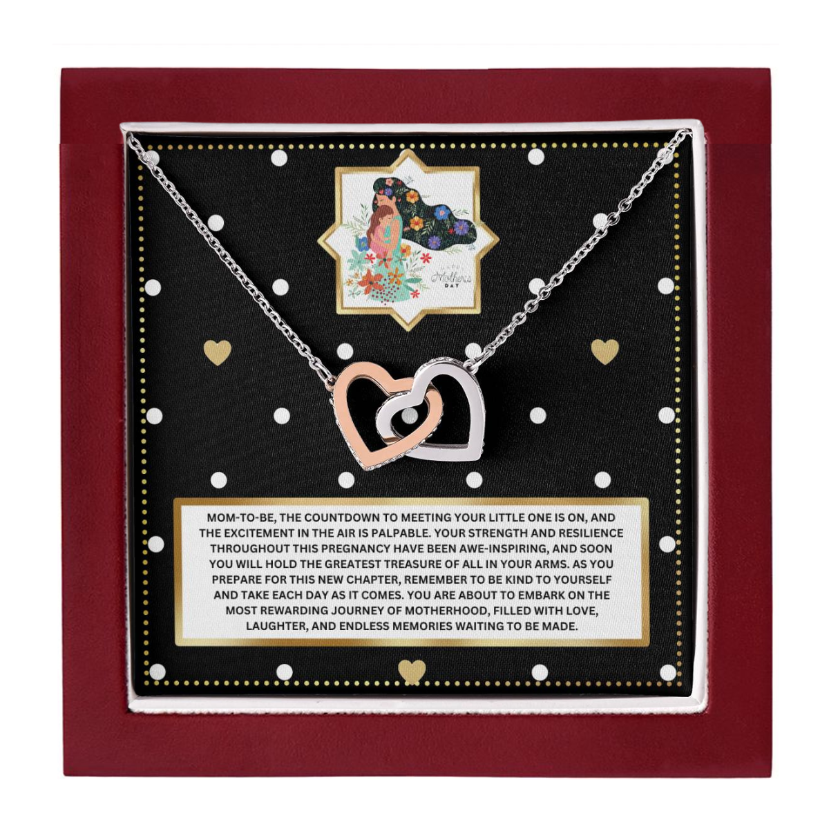 JGF Jewelry Gifts for Family New Mom Gift Basket After Birth Two Hearts Intertwined