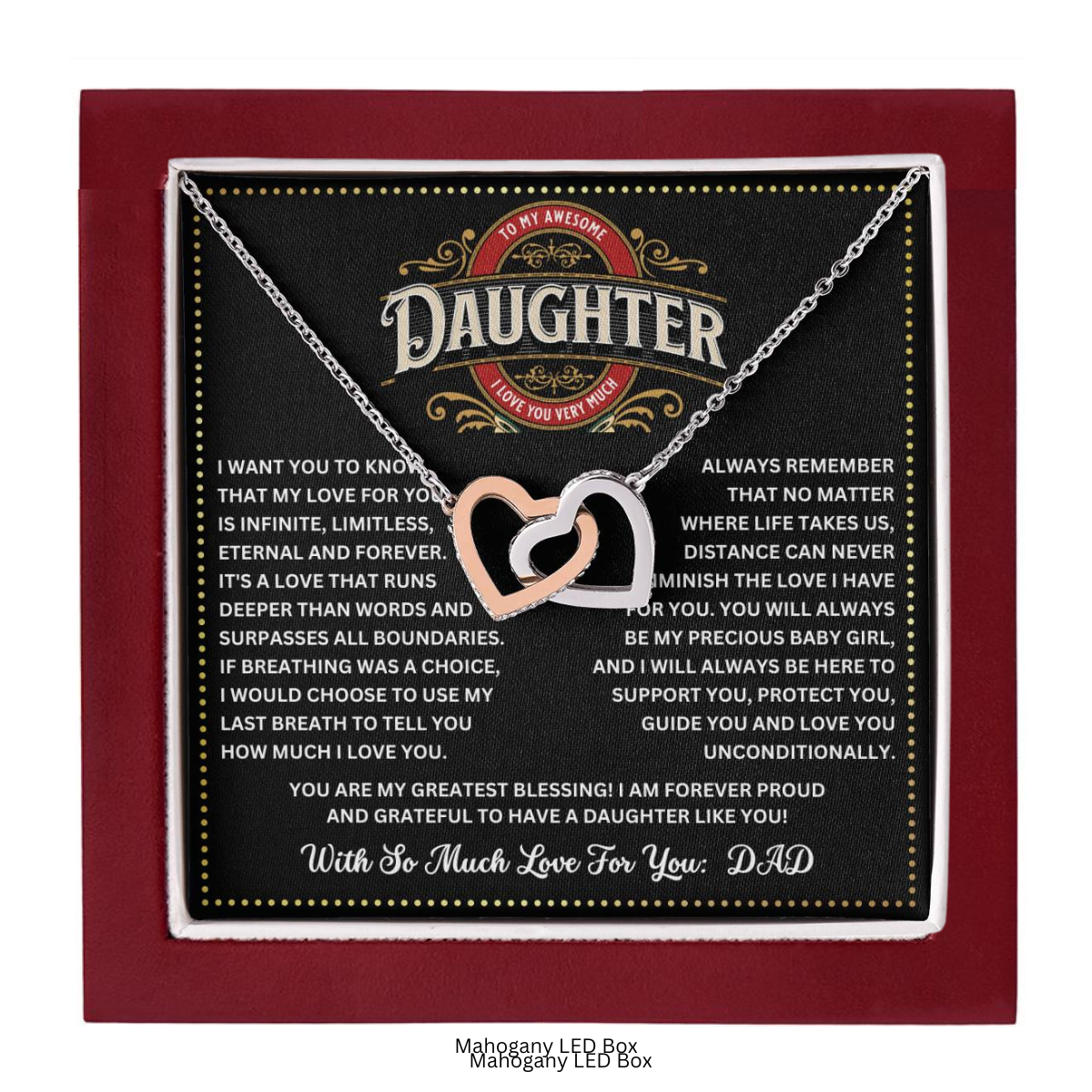 JGF Jewelry Gifts for Family Gifts For Grown Daughter From Parents Interlocking Hearts Necklace