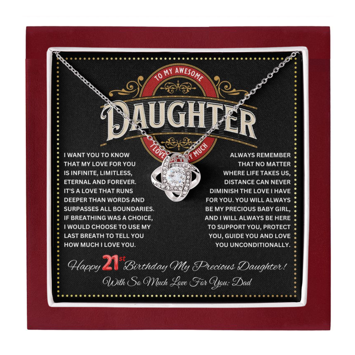 JGF Jewelry Gifts for Family Happy 21st Birthday Card For Daughter From Dad