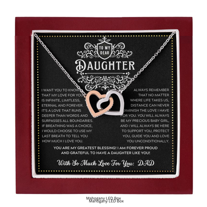 JGF Jewelry Gifts for Family 18th Birthday Card Daughter From Dad Two Hearts Necklaces For Women