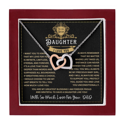 JGF Jewelry Gifts for Family My Daughter Is A Doctor Interlocking Hearts Necklace From Dad