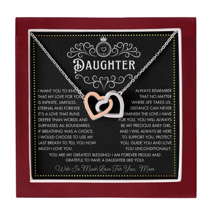 JGF Jewelry Gifts for Family 2 Two Hearts Linked Necklace Unique Birthday Gifts For Daughter Adult From Mom