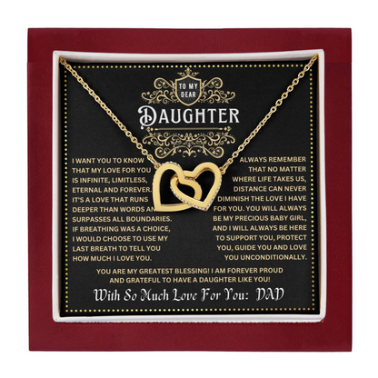 JGF Jewelry Gifts for Family Necklace For Daughter Gifts From Dad Interlocking Hearts