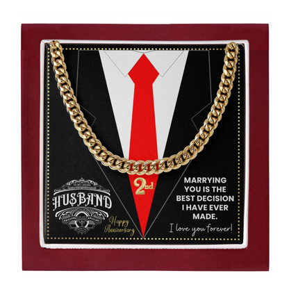 JGF Jewelry Gifts for Family 2nd Anniversary For Husband Chain Necklace For Men