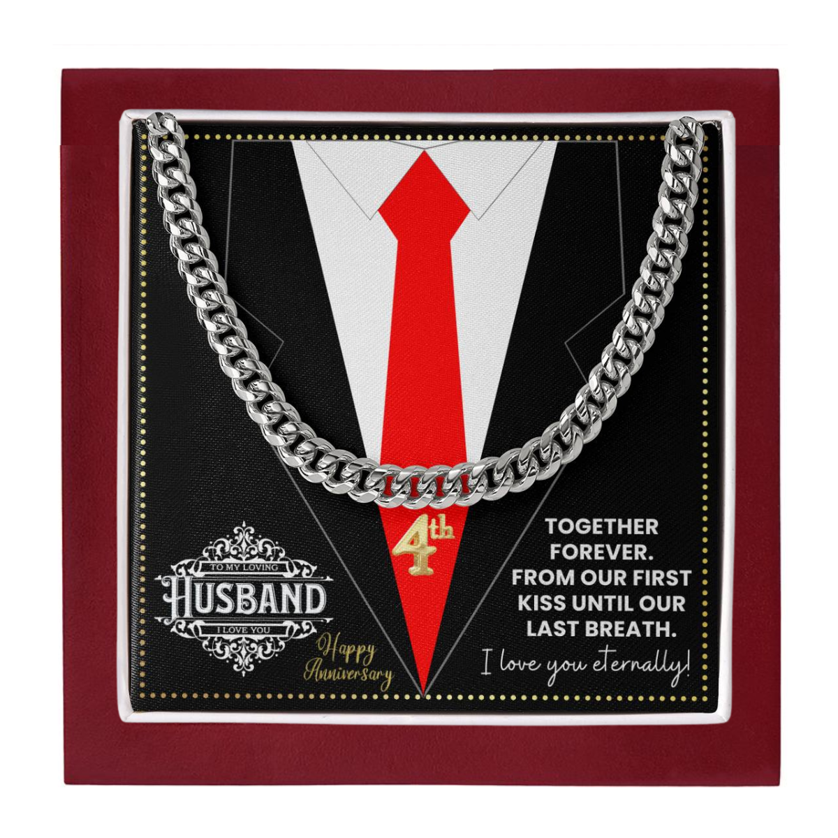 JGF Jewelry Gifts for Family 4th Anniversary For Husband Chain Necklace For Men