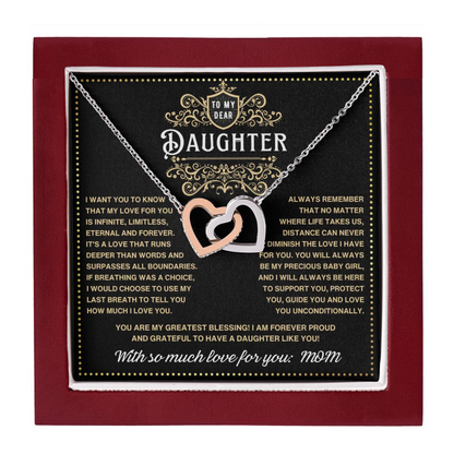 JGF Jewelry Gifts for Family To My Daughter Necklace From Mom Sterling Silver Double Necklace