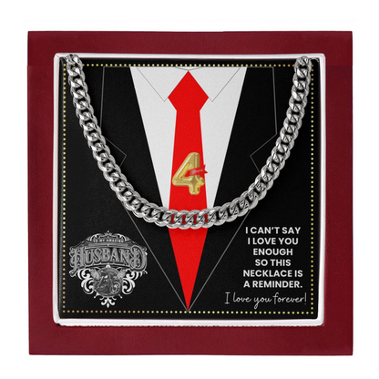 JGF Jewelry Gifts for Family 4th Fourth Anniversary For Husband Chain Necklace For Men