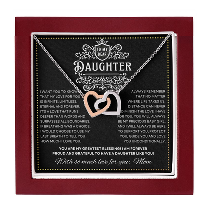 JGF Jewelry Gifts for Family 2 Hearts Intertwined Necklace Birthday Gifts For Daughter Adult From Mom