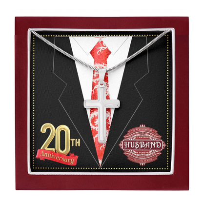 JGF Jewelry Gifts for Family 20th Wedding Anniversary For Him Husband Cross Necklace for Men