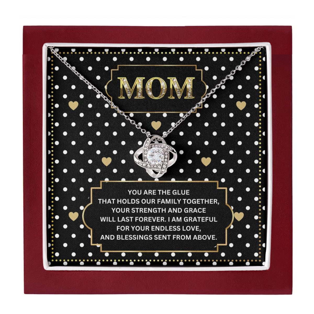 JGF Jewelry Gifts for Family I Love Mommy Necklace For Mothers Day Birthday Message Card