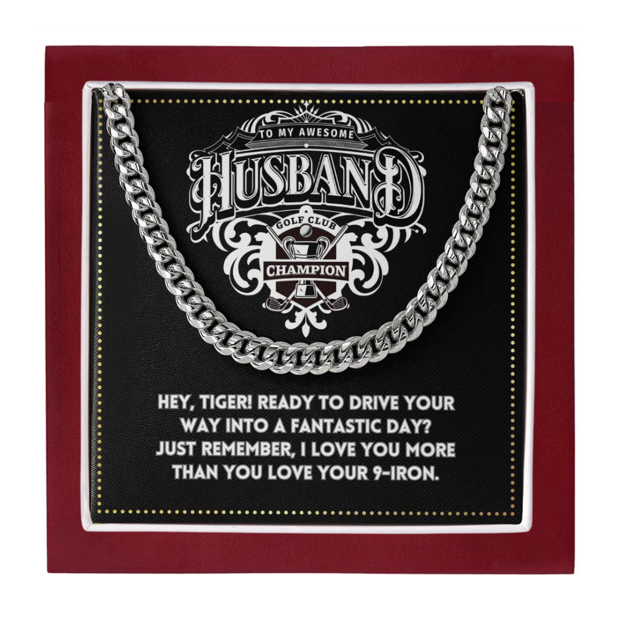 JGF Jewelry Gifts for Family Cross Necklace For Men To My Husband Birthday Golf Theme