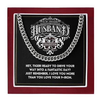 JGF Jewelry Gifts for Family Cross Necklace For Men To My Husband Birthday Golf Theme