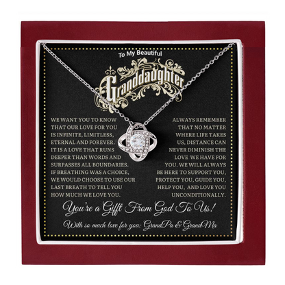 JGF Jewelry Gifts for Family Birthday Gifts For Granddaughter Adult Prime Love Knot Necklace