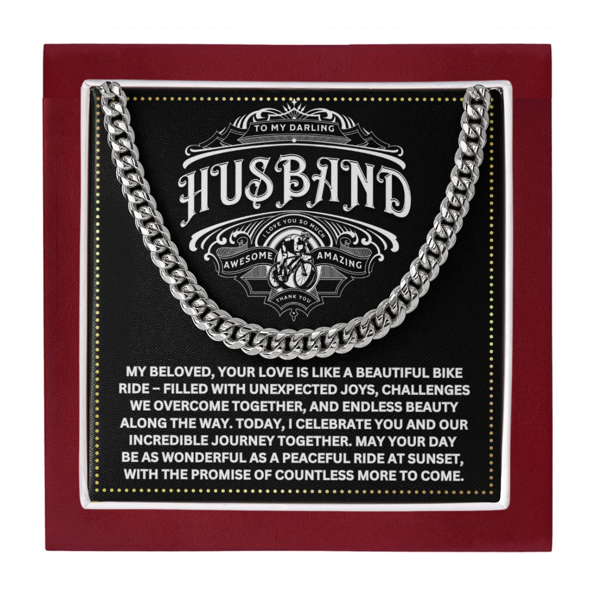 JGF Jewelry Gifts for Family Bicycle Husband Gift 50 Birthday Card For Him