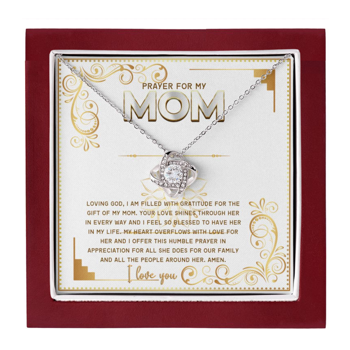 JGF Jewelry Gifts for Family Interlocking Heart Necklace Mothers Day Gift For First Time Mom